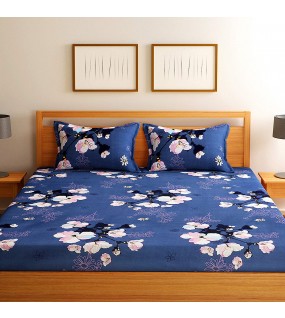 Blue Bedsheet With Pillow Covers