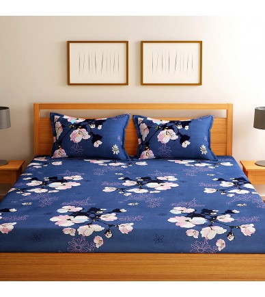 Blue Bedsheet With Pillow Covers
