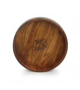 Hand Carved Round Serving Tray