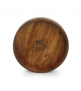 Hand Carved Round Serving Tray Hand Carved Round Serving Tray