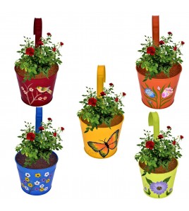 Hand Painted Plant Holder Set