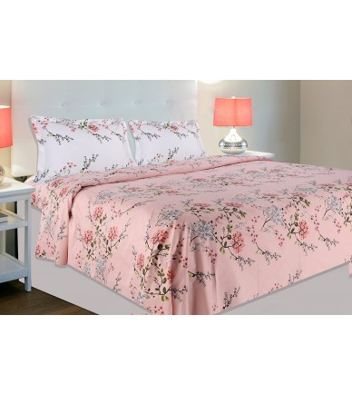 Pink Bedsheet with Pillow Covers