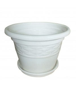 Plastic Pots With Tray Set
