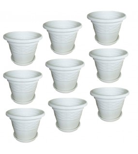 Plastic Pots With Tray Set Plastic Pots With Tray Set