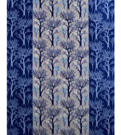 Polyester Window Curtain Pack Blue