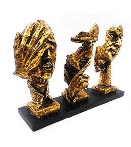 Three Modern Human Face Statue