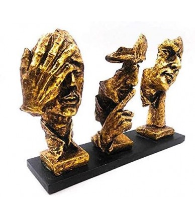 Three Modern Human Face Statue