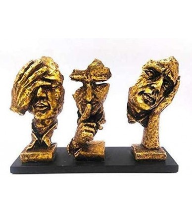 Three Modern Human Face Statue