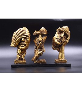 Three Modern Human Face Statue Three Modern Human Face Statue