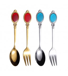 Vintage Coffee Spoon Fork Set Vintage Coffee Spoon Fork Set