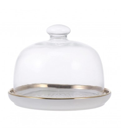 Decorative Glass Lid Cake Holder Tray