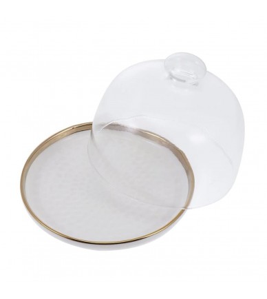 Decorative Glass Lid Cake Holder Tray