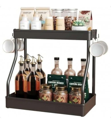 Kitchen Countertop Coffee And Spice Rack Organizer