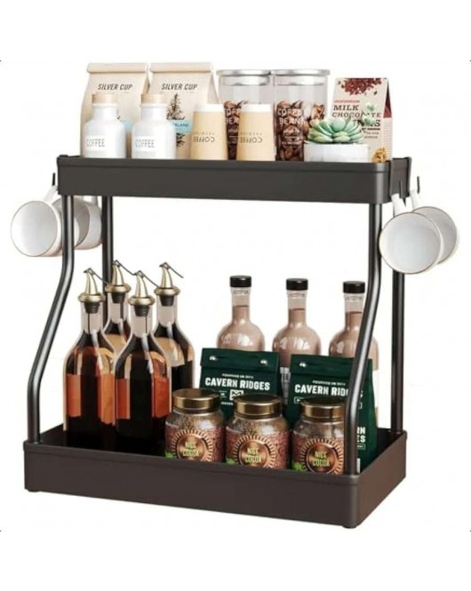 Kitchen Countertop Coffee And Spice Rack Organizer