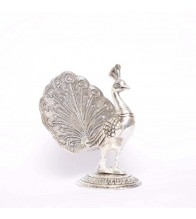 Silver Plated Peacock Showpiece Silver Plated Peacock Showpiece