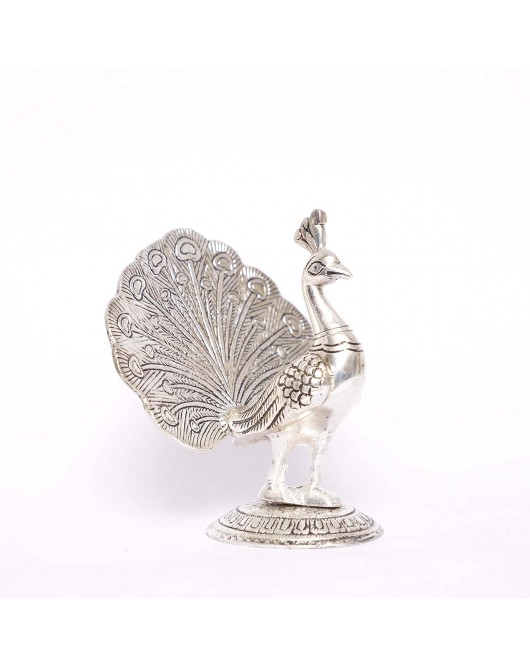 Silver Plated Peacock Showpiece