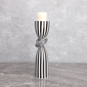 Black And White Stripe Candle Holder