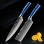 Blue Resin Handle Laser Pattern Chef Knife