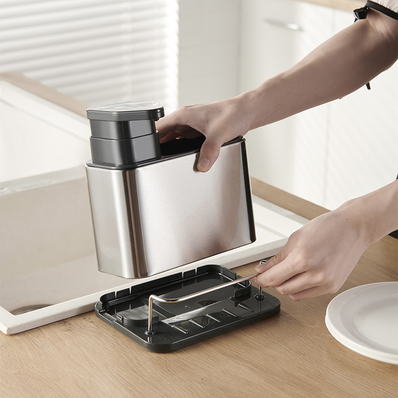 Kitchen Dishwasher Storage Rack Soap Dispenser