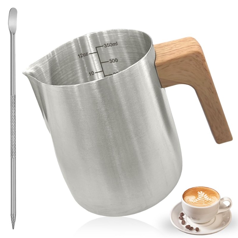 Milk Frothing Pitcher With Latte Art Pen