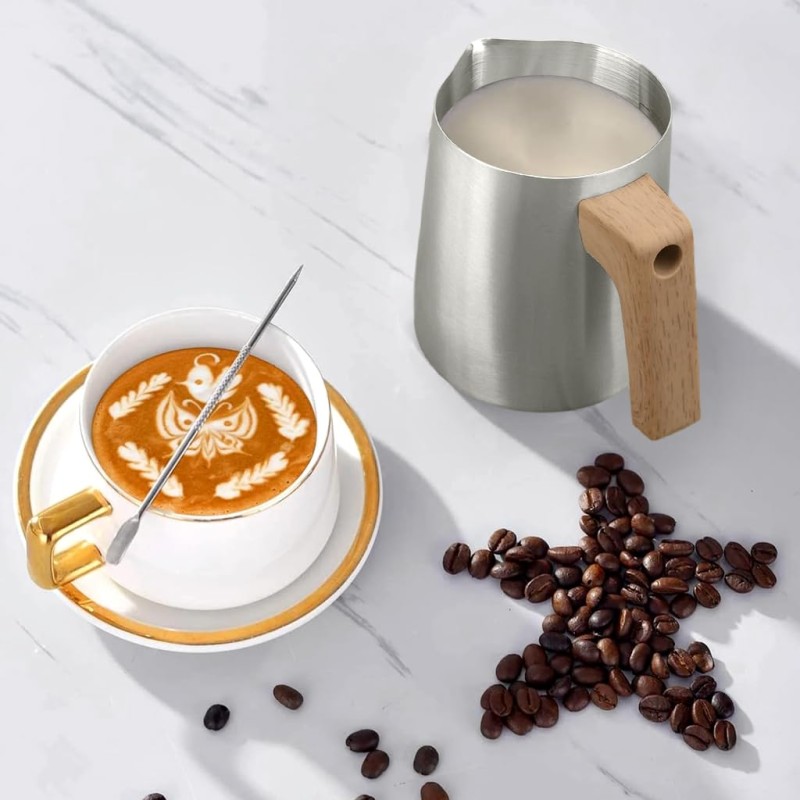 Milk Frothing Pitcher With Latte Art Pen