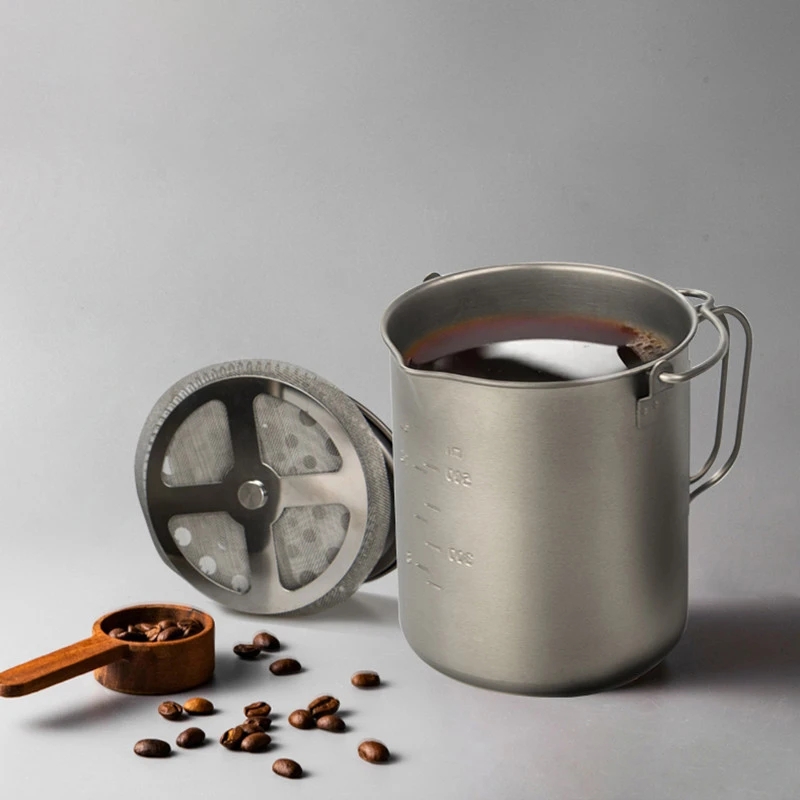 Pure Titanium Squeeze Coffee Pot