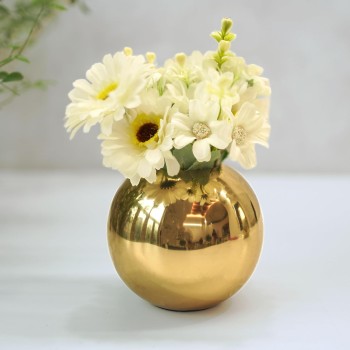 Round Metal Decorative Flower Pot