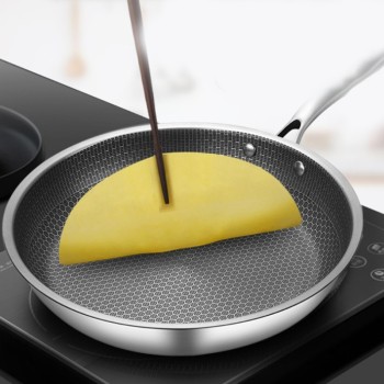 Stainless Steel Full Screen Honeycomb Frying Pan