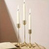 Vintage Brass Gold Candlestick Holder Set Of 3
